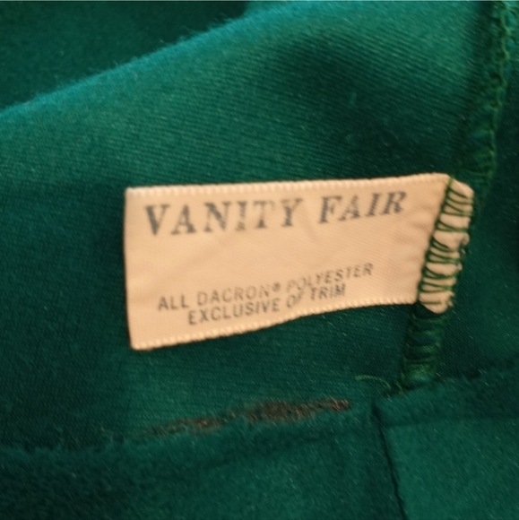 VINTAGE 70'S VANITY FAIR EMERALD GREEN VELOUR HOUSECOAT SIZE MEDIUM - Picture 5 of 6